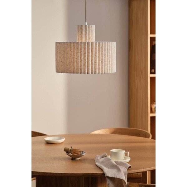 Smėlio spalvos iš lino kabantis šviestuvas ø 40 cm Alina – Jotex-image-1