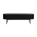 TV spintelė juodos spalvos iš ąžuolo 48x160 cm Siena – Unique Furniture