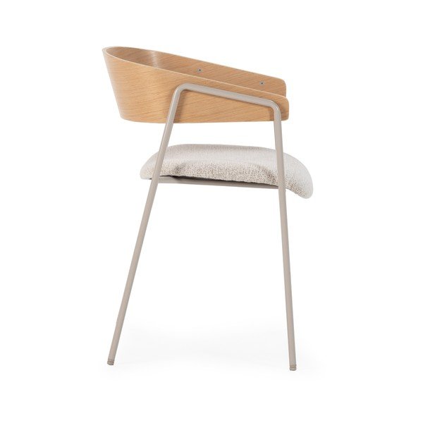 Šviesiai pilkos spalvos/natūralios spalvos iš audinio valgomojo kėdžių komplektas su porankiais 2 vnt. Cora – MOME-image-4