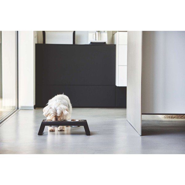 Iš metalo dubenėlių komplektas su stovu šuniui Desco Black S – MiaCara-image-1