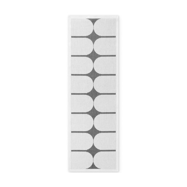 Juodos ir baltos spalvos lauko kilimas 80x250 cm Duet Bowen – NORTHRUGS