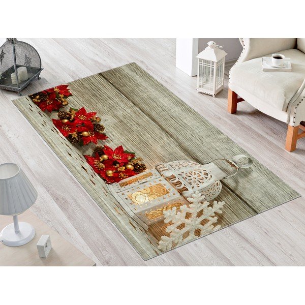 "Carpet Vitaus" Kalėdų laikotarpio žibintas su raudonomis gėlėmis, 50 x 80 cm-image-1