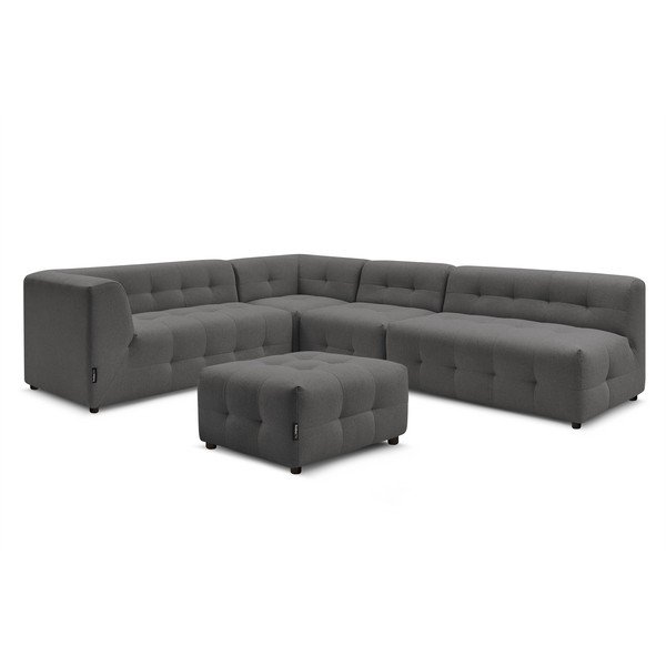 Tamsiai pilka kampinė sofa (kairysis kampas) Kleber - Bobochic Paris-image-4