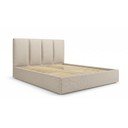 Smėlio spalvos dvigulė lova Mazzini Beds Juniper, 180 x 200 cm