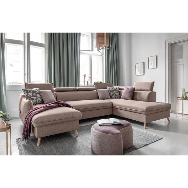 Sulankstoma kampinė sofa smėlio spalvos (su dešiniuoju kampu) Sweet Harmony – Miuform-image-4