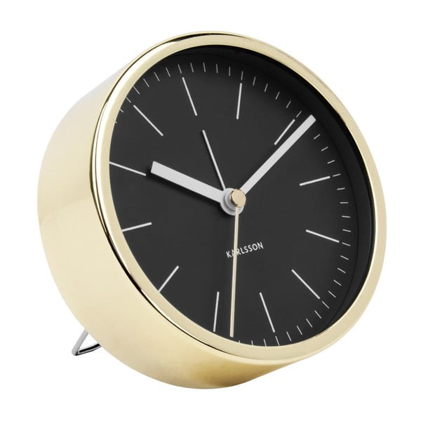 Juodos spalvos stalinis laikrodis su auksinėmis detalėmis Karlsson Minimal, ⌀ 10 cm