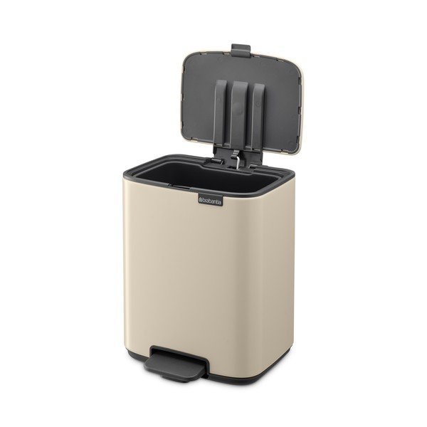 Smėlio spalvos šiukšliadėžė iš plieno su pedalu 7 l Bo – Brabantia-image-4