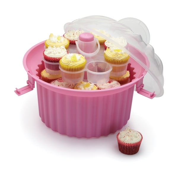 Trijų pakopų nešiojamasis keksiukų dubuo Kitchen Craft Sweetly Does It-image-1