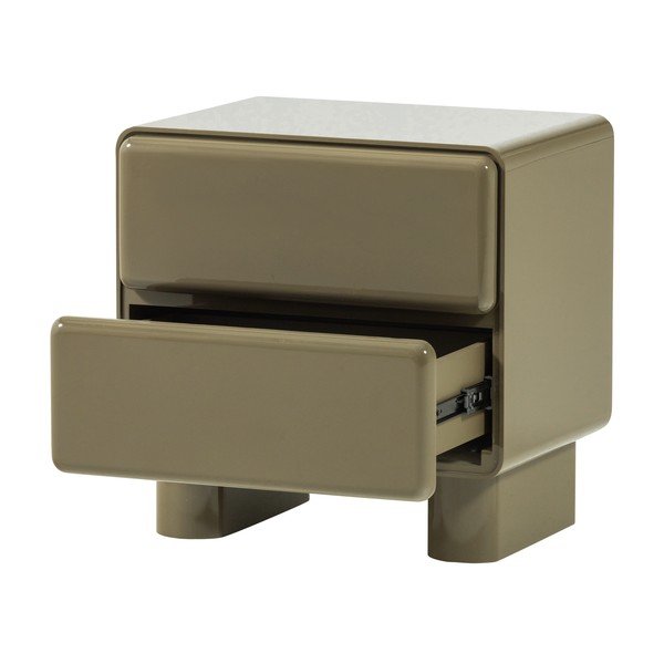 Žalios spalvos blizgus naktinis staliukas Lustra – WOOOD-image-4