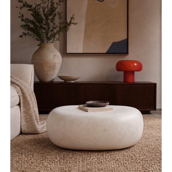 Kavos staliukas baltos spalvos 49x65 cm Pebble – vtwonen-image-3