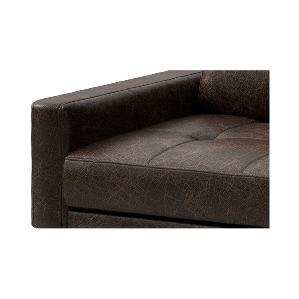 Tamsiai ruda odinė sofa MESONICA Musso Tufted, 173 cm-image-4