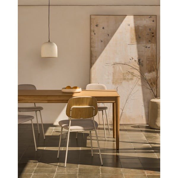 Prailginamas valgomojo stalas su papildomu stalviršiu iš ąžuolo 90x200 cm Lenon – Kave Home-image-2