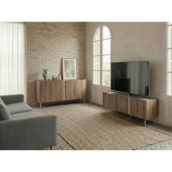 Natūralios spalvos TV spintelė iš ąžuolo 140x54x35,5 cm Lucile – Marckeric-image-1