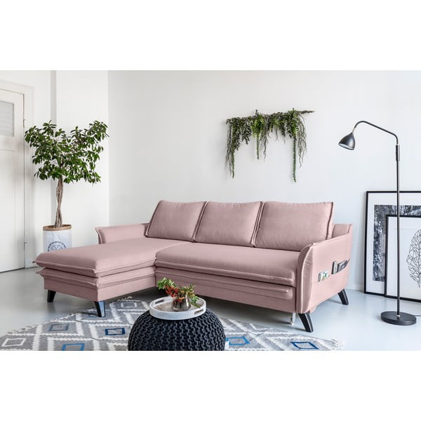 Rausvos spalvos sofa-lova Miuform Charming Charlie, kairysis kampas-image-3