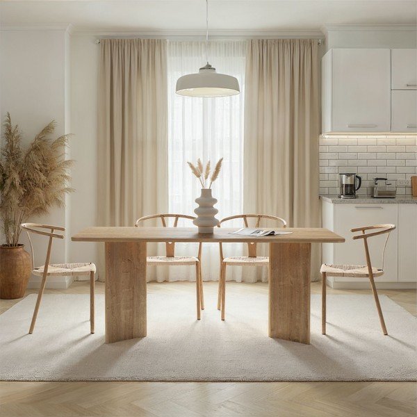 Valgomojo stalas iš ąžuolo 90x180 cm Linza – Kalune Design-image-1