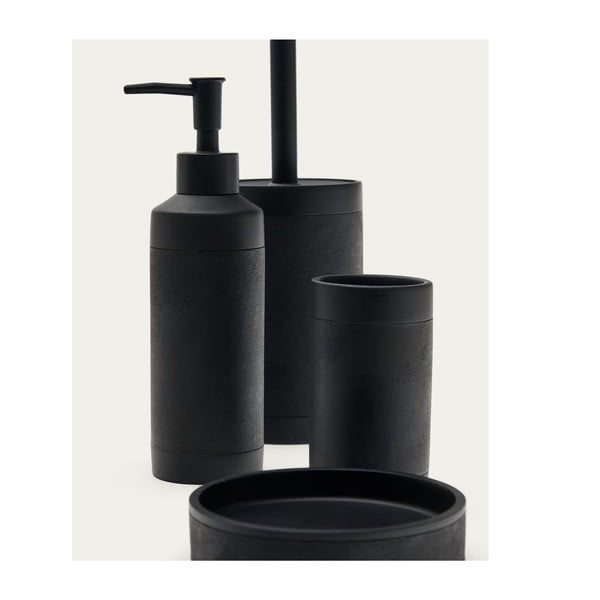 Juodos spalvos iš polirezino dantų šepetėlio indas Sisel – Kave Home-image-3