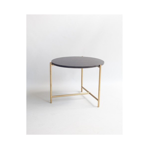 Žurnalinis staliukas su juodo marmuro stalviršiu "Velvet Atelier", ø 50 cm-image-2