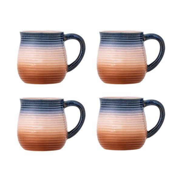 Mėlynos spalvos/oranžinės spalvos iš keramikos puodeliai 4 vnt. 200 ml Tatum – Bloomingville
