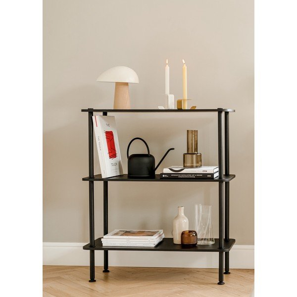 Juodos spalvos pastatoma lentyna iš ąžuolo 80x54,5x35 cm Teidi – noo.ma-image-3