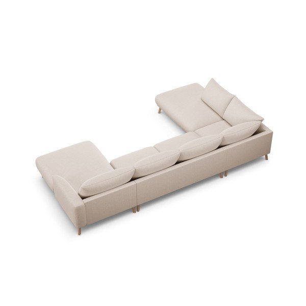 Smėlio spalvos kampinė sofa („U“ formos) Naomi – Micadoni -image-3