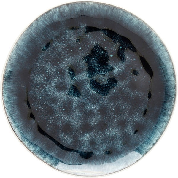 Tamsiai mėlyna akmens masės lėkštė Kare Design Mustique, ⌀ 21 cm