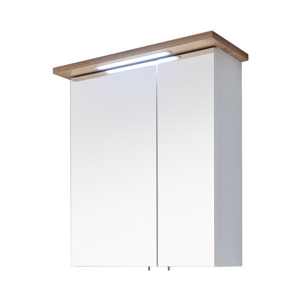 Balta pakabinama vonios kambario spintelė su veidrodžiu 60x72 cm Set 923 - Pelipal-image-2