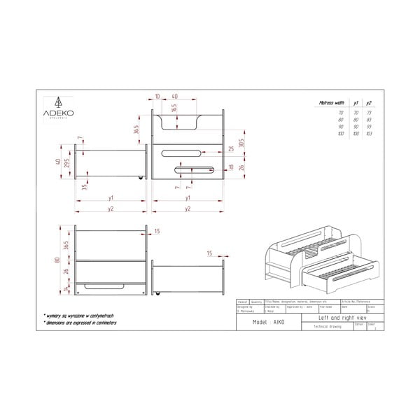 Ištraukiama vaikiška lova natūralios spalvos 80x200 cm AIKO – Adeko-image-3