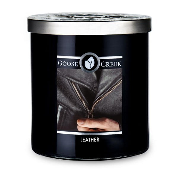 Kvapnioji žvakė stiklinėje dėžutėje "Goose Creek Men's Collection Leather", 50 valandų degimo
