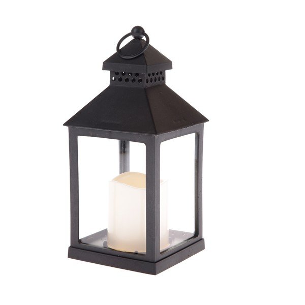 Juodos spalvos LED žibintas reikia baterijų (aukštis 20 cm) – Dakls