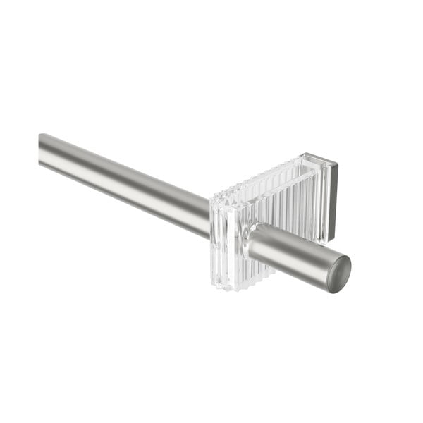 Matinės sidabrinės spalvos iš plieno išplečiamas užuolaidos strypas 107 - 305 cm Flute – Umbra