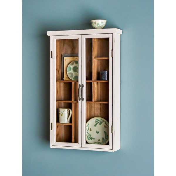Baltos spalvos iš kėnio masyvo vitrina 50x80x14 cm Hazem – Bloomingville-image-1