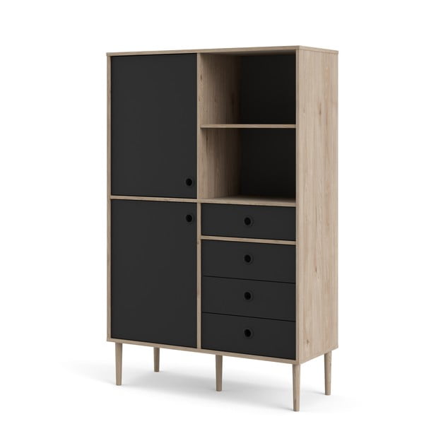 Juoda komoda su rėmu iš ąžuolo Tvilum Rome, 99 x 154 cm-image-2