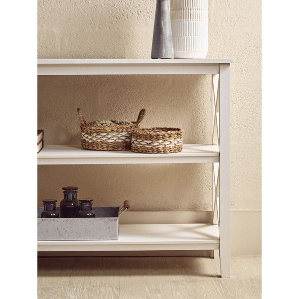 Baltos spalvos iš pušies masyvo pastatoma lentyna 120x81x40 cm Heritage – Premier Housewares-image-4