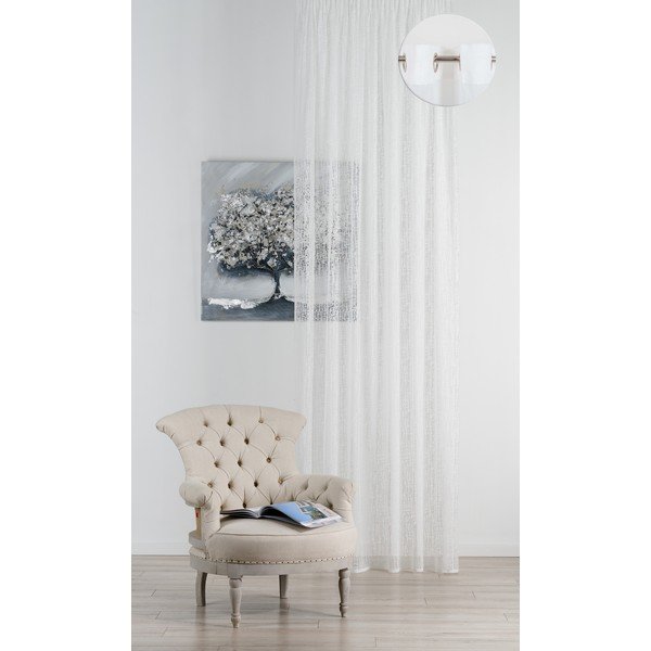 Permatoma užuolaida baltos spalvos 140x260 cm Lisandra – Mendola Fabrics-image-1