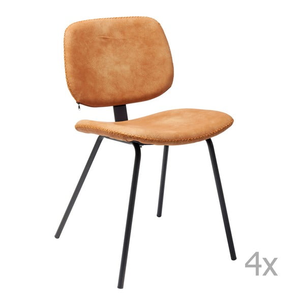 4 oranžinių valgomojo kėdžių rinkinys "Kare Design Barber