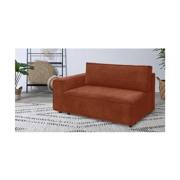 Modulinė sofa raudonos plytų spalvos iš kordinio velveto (su kairiuoju kampu) Nihad modular – Bobochic Paris-image-1