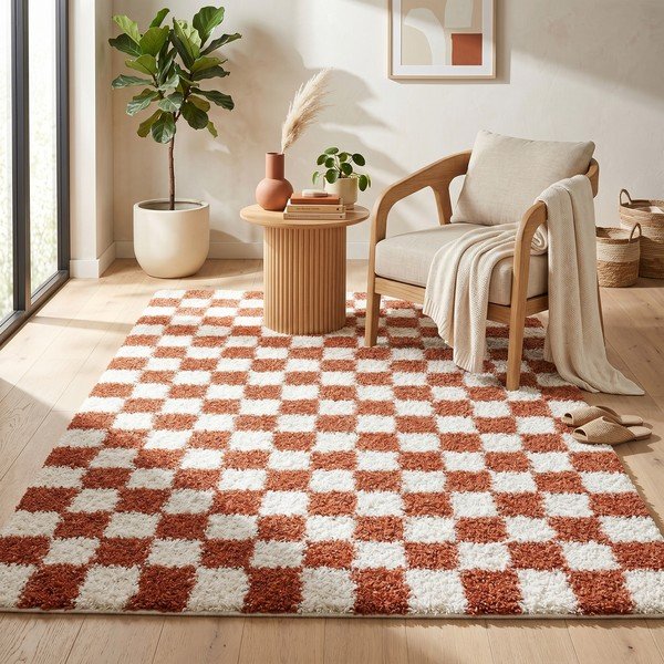 Kreminės spalvos/terakotos spalvos kilimas 120x170 cm Grida – ESTE-image-1