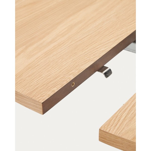 Prailginamas valgomojo stalas natūralios spalvos su ąžuolo dekoro stalviršiu 90x120 cm Montuiri – Kave Home-image-4