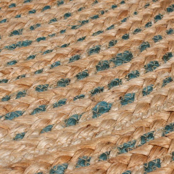 Iš džiuto apvalios formos kilimas mėlynos spalvos/natūralios spalvos ø 133 cm Capri – Flair Rugs-image-4