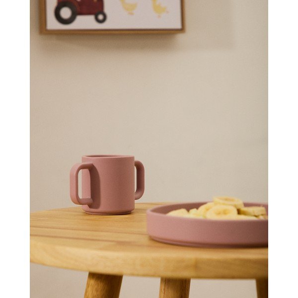 Šviesiai rožinės spalvos/turkio spalvos iš silikonas vaikiški puodeliai 2 vnt. Lili – Kave Home-image-3