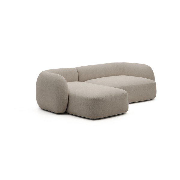 Pilkos spalvos kampinė sofa iš šenilinio audinio (su kairiuoju kampu/su gultu) Martina – Kave Home-image-4