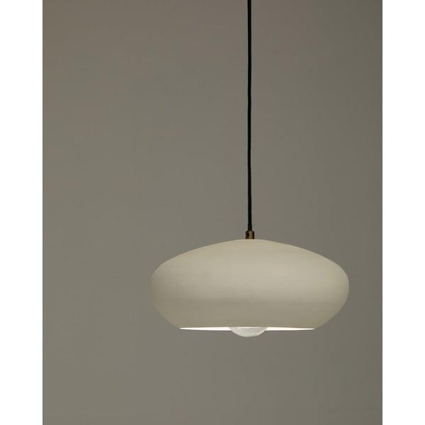 Baltos spalvos kabantis šviestuvas ø 40 cm su metaliniu gaubtu Inda – Kave Home-image-2