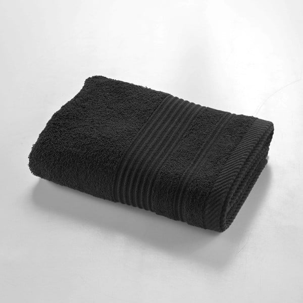 Juodos spalvos iš frote audinio iš medvilnės rankšluostis 50x90 cm Tendresse – douceur d'intérieur