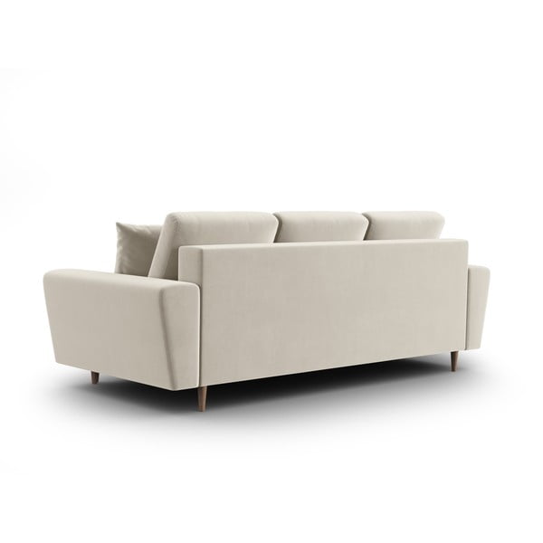 Smėlio spalvos iš velveto sulankstoma/su sandėliavimo vieta sofa 235 cm Kyoto – Cosmopolitan Design-image-3