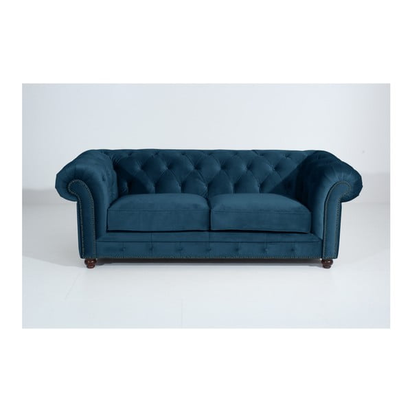 Mėlyna sofa "Max Winzer Orleans Velvet", 216 cm