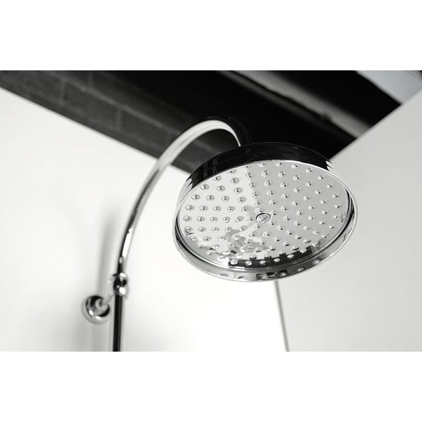 Iš žalvario dušo komplektas blizgios sidabrinės spalvos su termostatiniu maišytuvu su dušo galvute/su rankiniu dušu 142 cm Antea – Sapho-image-3