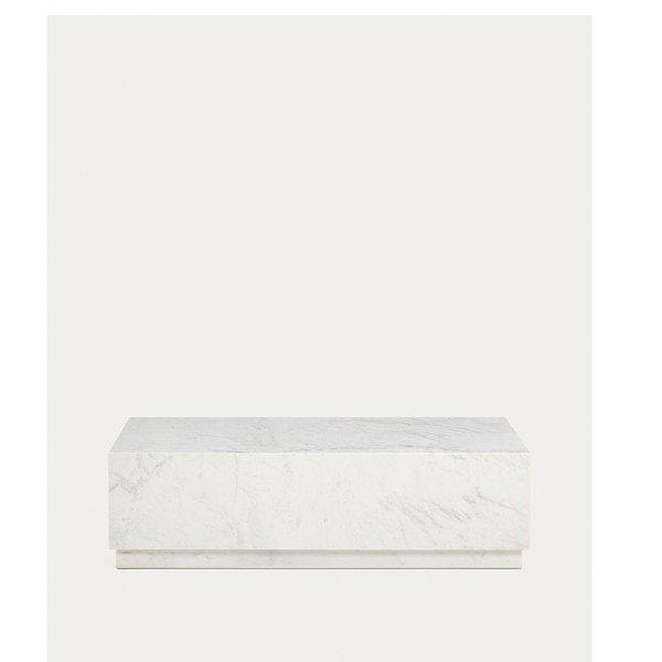 Baltos spalvos iš marmuro kavos staliukas 50x100 cm Sorein – Kave Home-image-2