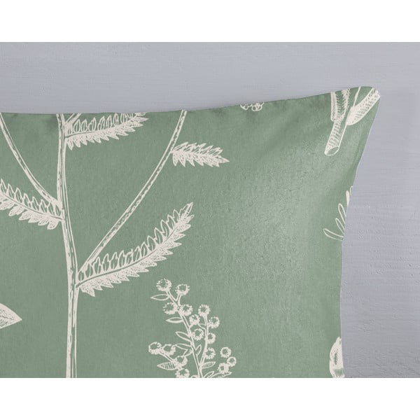 Iš flanelės dvigulė/itin ilga patalynė žalios spalvos 200x220 cm Herbs – Good Morning-image-2