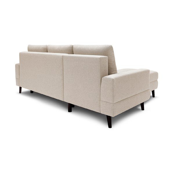 Šviesiai smėlio spalvos "Bobochic Paris Calanque" kampinė sofa-lova, kairysis kampas-image-4