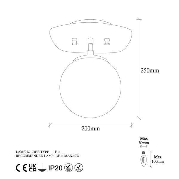 Lubinis šviestuvas auksinės spalvos 20x25 cm su stiklo gaubtu Well – Opviq lights-image-4